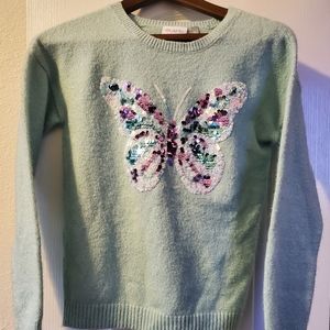 Childrens Place Girls Sweater (16/xxl) with Sequin Butterfly
